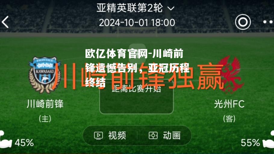 川崎前锋遗憾告别，亚冠历程终结